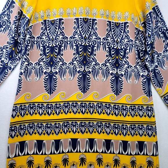 J. Crew Preppy Tribal Paisley Scroll Shift Dress 3/4 Sleeve Size 8 - Picture 7 of 11